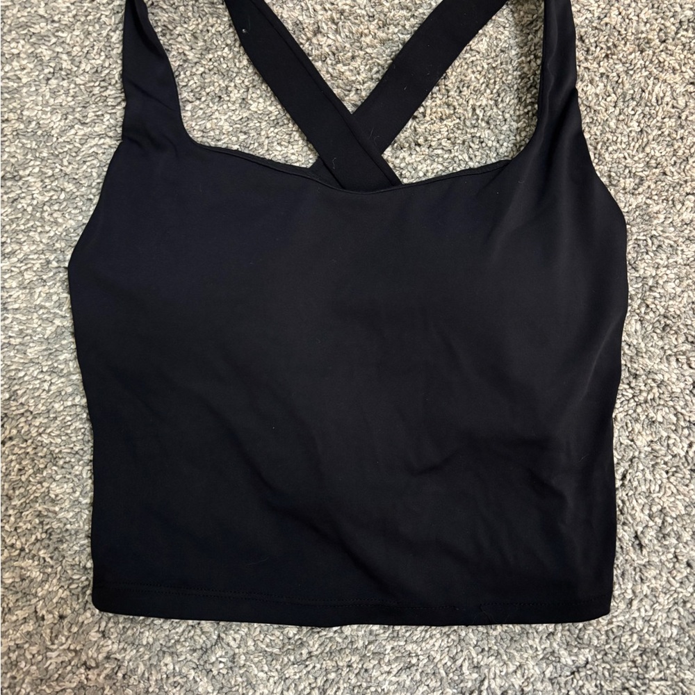 Black Cross-Back Tank Top